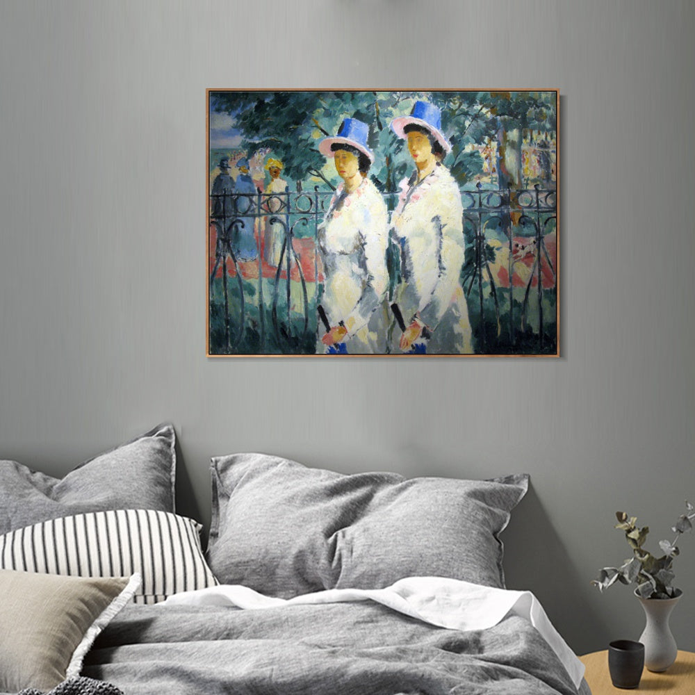 INVIN ART Framed Canvas Giclee Print Art Sisters,1930 by Kasimir Malevich Wall Art Living Room Home Office Decorations