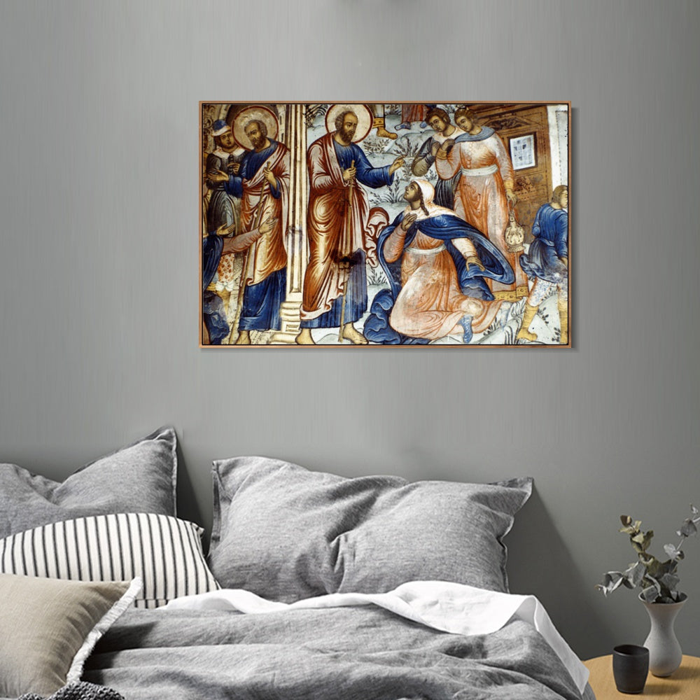 INVIN ART Framed Canvas Giclee Print Art Frescos in Yaroslavl 04 by Kasimir Malevich Wall Art Living Room Home Office Decorations
