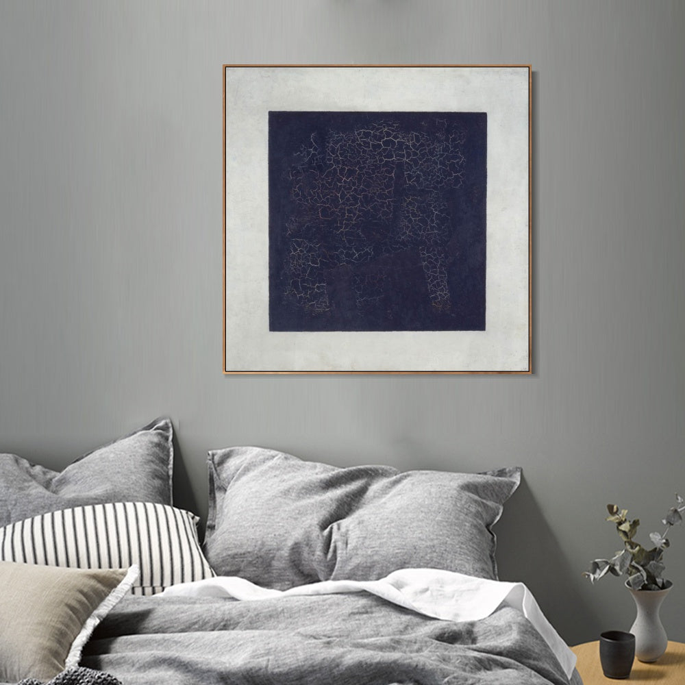 INVIN ART Framed Canvas Giclee Print Art Black Suprematic Square by Kasimir Malevich Wall Art Living Room Home Office Decorations