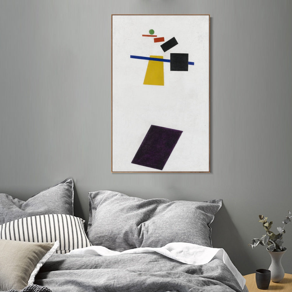 INVIN ART Framed Canvas Giclee Print Art Suprematism,Soccer Player in the Fourth Dimension by Kasimir Malevich Wall Art Living Room Home Office Decorations