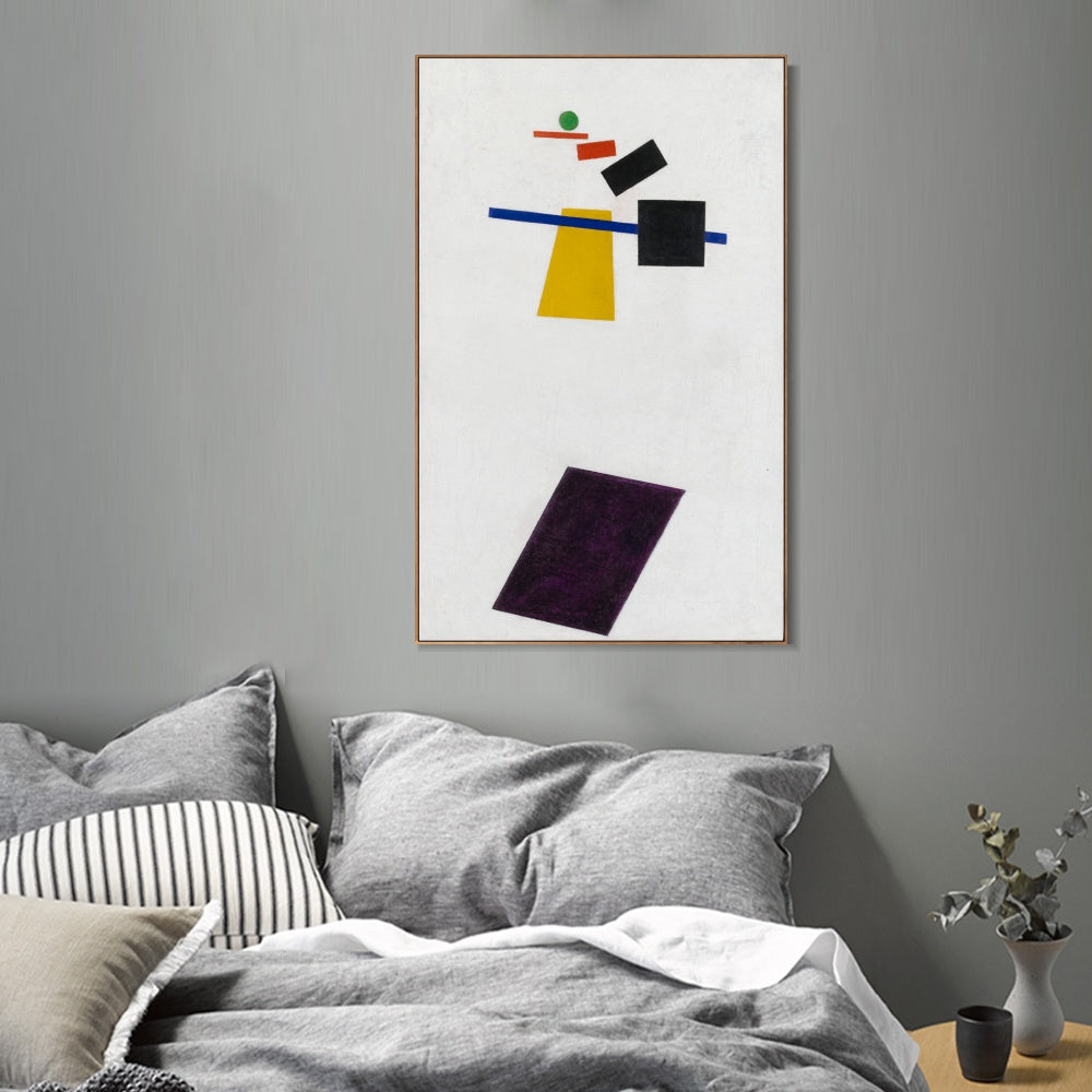 INVIN ART Framed Canvas Giclee Print Art Painterly Realism of a Football Player. Color Masses in The Fourth Dimension by Kasimir Malevich Wall Art Living Room Home Office Decorations