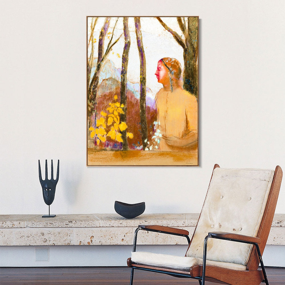 INVIN ART Framed Canvas Series#024 by Odilon Redon Wall Art Living Room Home Office Decorations