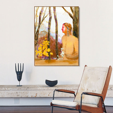 INVIN ART Framed Canvas Series#024 by Odilon Redon Wall Art Living Room Home Office Decorations