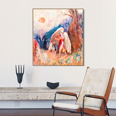INVIN ART Framed Canvas Series#030 by Odilon Redon Wall Art Living Room Home Office Decorations