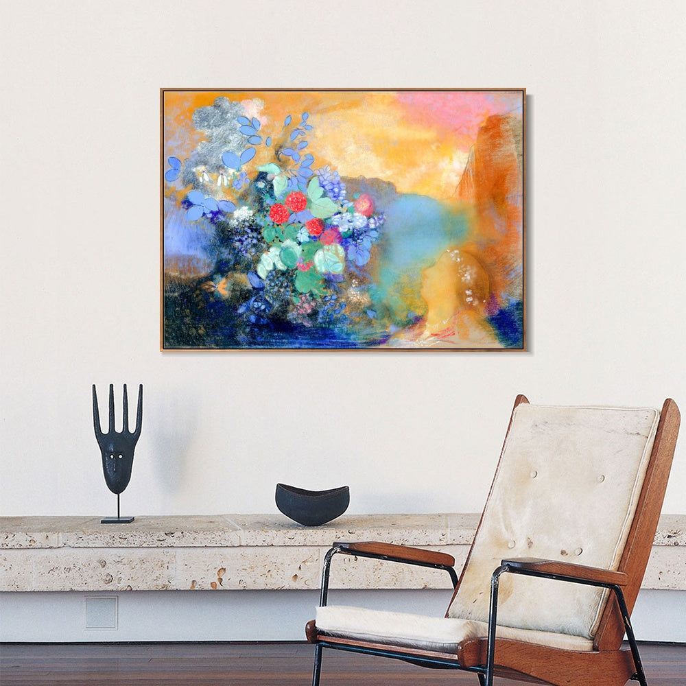 INVIN ART Framed Canvas Series#033 by Odilon Redon Wall Art Living Room Home Office Decorations