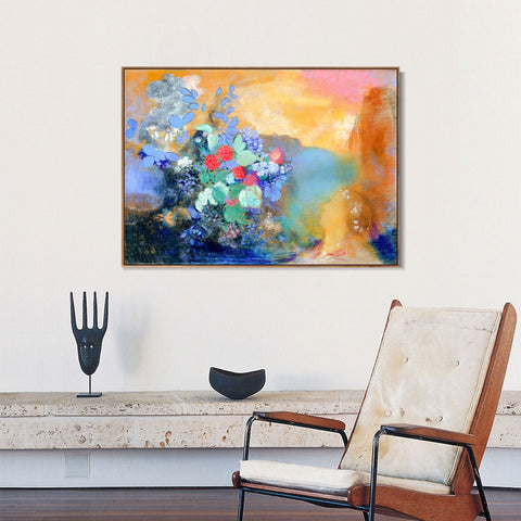 INVIN ART Framed Canvas Series#033 by Odilon Redon Wall Art Living Room Home Office Decorations