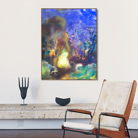 INVIN ART Framed Canvas Series#040 by Odilon Redon Wall Art Living Room Home Office Decorations