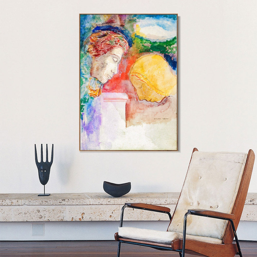 INVIN ART Framed Canvas Series#044 by Odilon Redon Wall Art Living Room Home Office Decorations