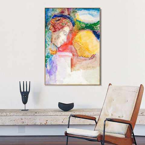 INVIN ART Framed Canvas Series#044 by Odilon Redon Wall Art Living Room Home Office Decorations