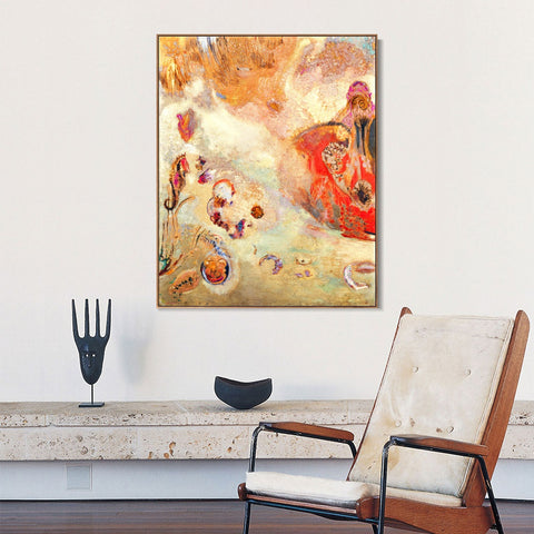 INVIN ART Framed Canvas Series#051 by Odilon Redon Wall Art Living Room Home Office Decorations