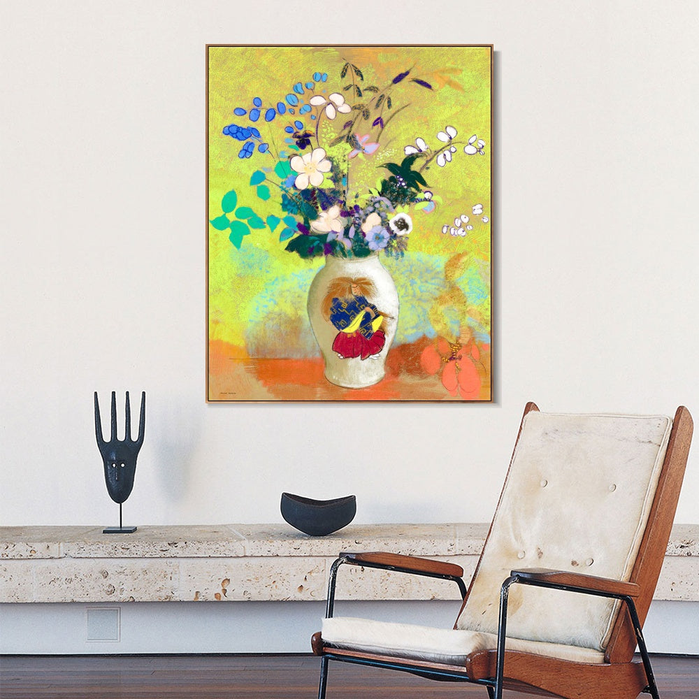 INVIN ART Framed Canvas Series#052 by Odilon Redon Wall Art Living Room Home Office Decorations