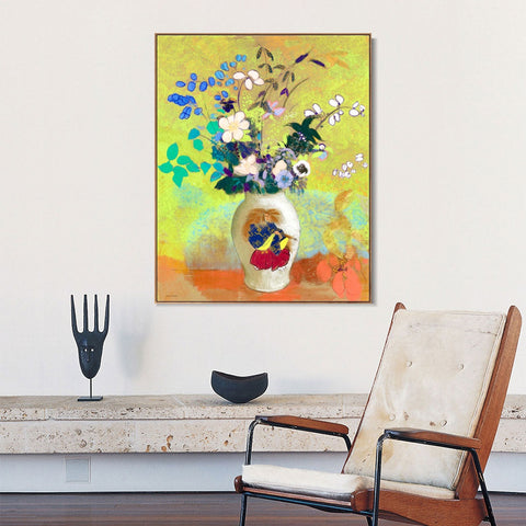 INVIN ART Framed Canvas Series#052 by Odilon Redon Wall Art Living Room Home Office Decorations