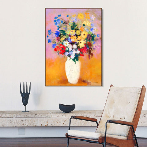 INVIN ART Framed Canvas Series#054 by Odilon Redon Wall Art Living Room Home Office Decorations