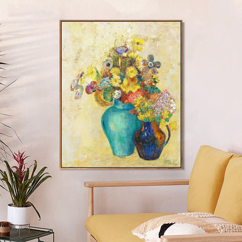 INVIN ART Framed Canvas Series#066 by Odilon Redon Wall Art Living Room Home Office Decorations