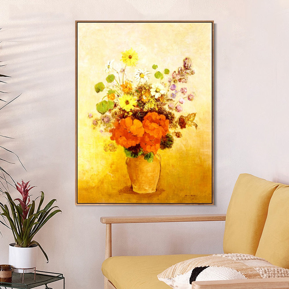 INVIN ART Framed Canvas Series#079 by Odilon Redon Wall Art Living Room Home Office Decorations