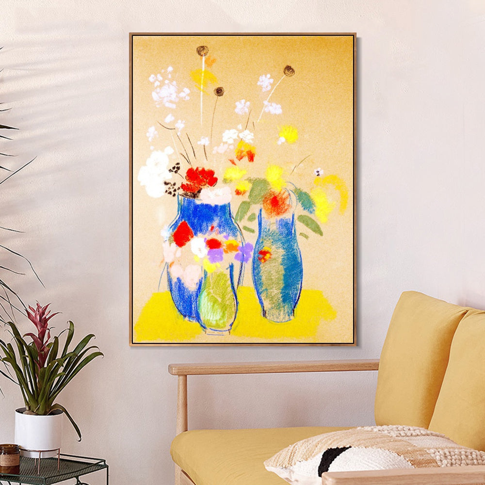 INVIN ART Framed Canvas Series#080 by Odilon Redon Wall Art Living Room Home Office Decorations