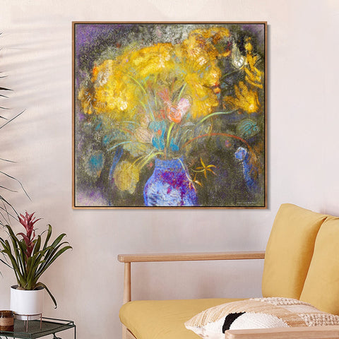 INVIN ART Framed Canvas Series#083 by Odilon Redon Wall Art Living Room Home Office Decorations