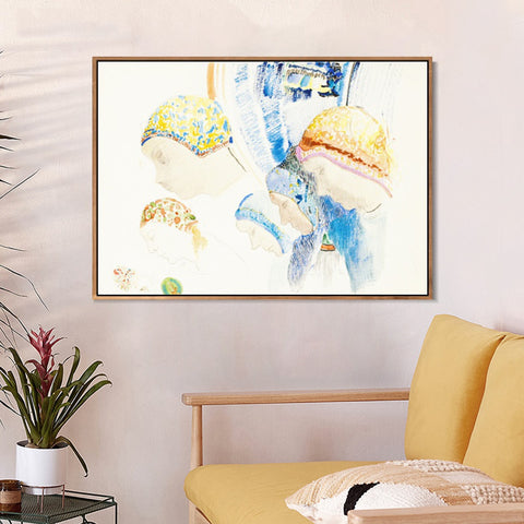 INVIN ART Framed Canvas Series#087 by Odilon Redon Wall Art Living Room Home Office Decorations