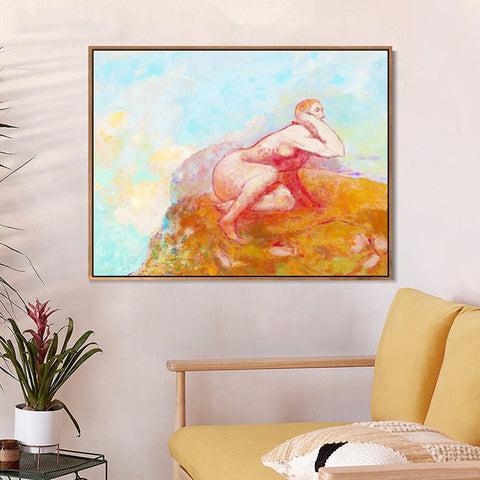 INVIN ART Framed Canvas Series#088 by Odilon Redon Wall Art Living Room Home Office Decorations