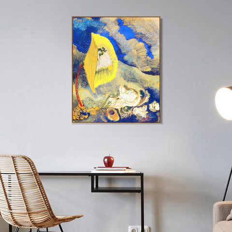 INVIN ART Framed Canvas Series#093 by Odilon Redon Wall Art Living Room Home Office Decorations