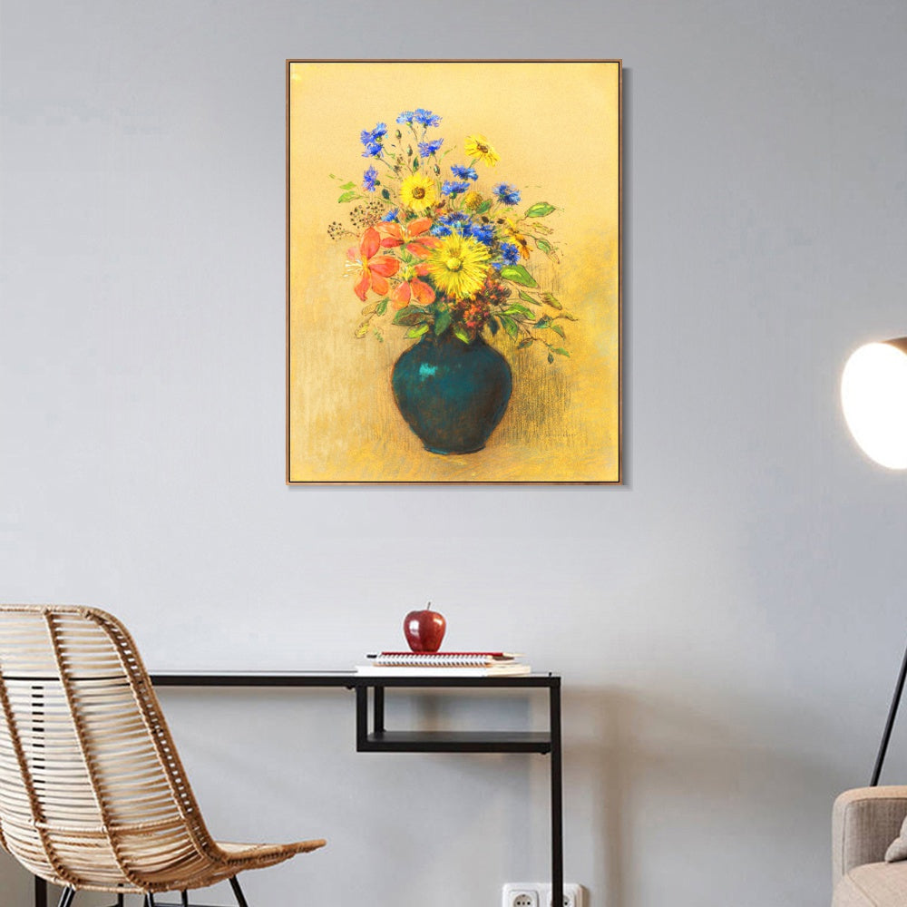 INVIN ART Framed Canvas Series#095 by Odilon Redon Wall Art Living Room Home Office Decorations