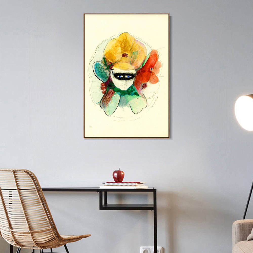 INVIN ART Framed Canvas Series#105 by Odilon Redon Wall Art Living Room Home Office Decorations