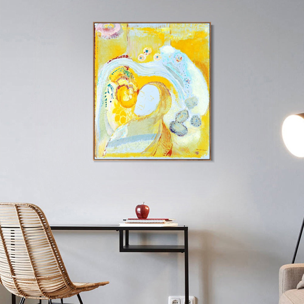 INVIN ART Framed Canvas Series#122 by Odilon Redon Wall Art Living Room Home Office Decorations