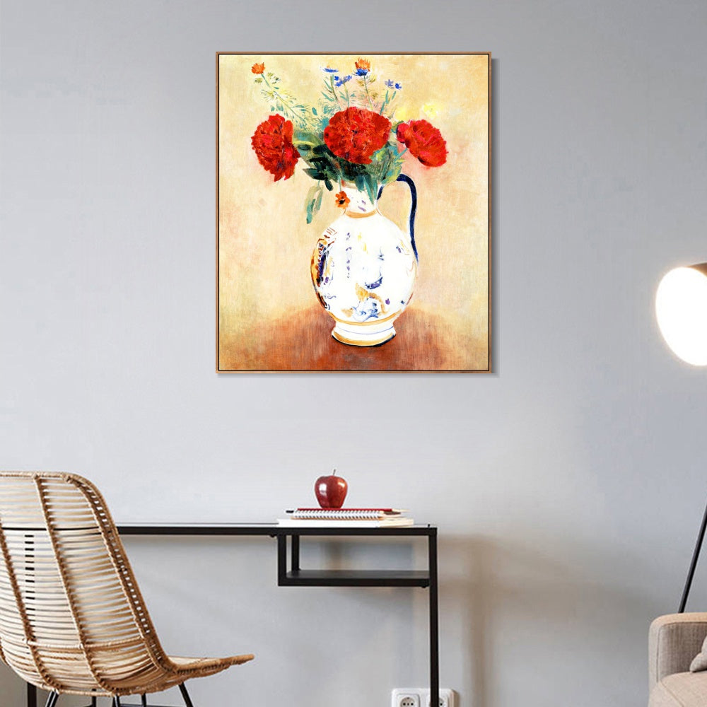 INVIN ART Framed Canvas Series#123 by Odilon Redon Wall Art Living Room Home Office Decorations