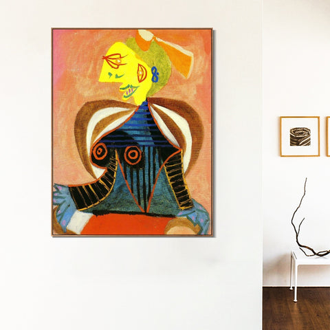 INVIN ART Framed Canvas Giclee Print Art 1937 Portrait de Lee Miller#2 by Pablo Picasso Wall Art Living Room Home Office Decorations