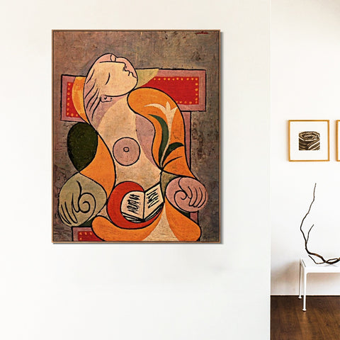 INVIN ART Framed Canvas Giclee Print Art 1932 La lecture by Pablo Picasso Wall Art Living Room Home Office Decorations