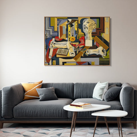 INVIN ART Framed Canvas Giclee Print Art Series#393 by Pablo Picasso Wall Art Living Room Home Office Decorations