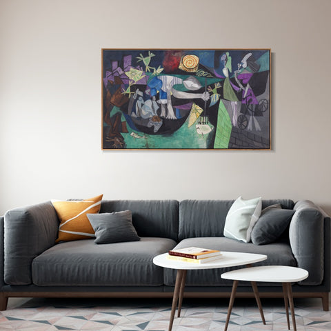 INVIN ART Framed Canvas Giclee Print Art Series#395 by Pablo Picasso Wall Art Living Room Home Office Decorations