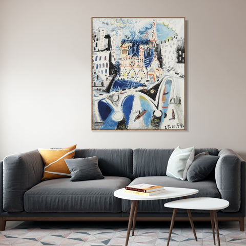 INVIN ART Framed Canvas Giclee Print Art Series#396 by Pablo Picasso Wall Art Living Room Home Office Decorations