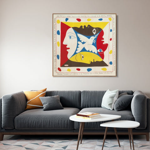 INVIN ART Framed Canvas Giclee Print Art Series#397 by Pablo Picasso Wall Art Living Room Home Office Decorations