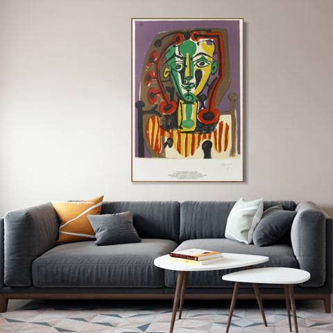 INVIN ART Framed Canvas Giclee Print Art Series#400 by Pablo Picasso Wall Art Living Room Home Office Decorations