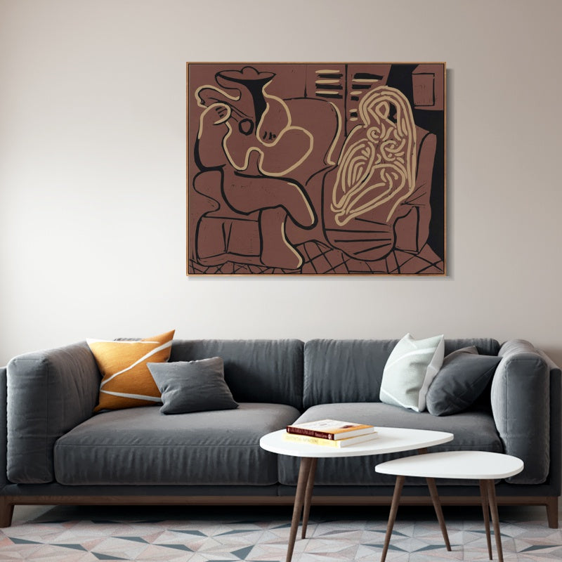 INVIN ART Framed Canvas Giclee Print Art Series#402 by Pablo Picasso Wall Art
