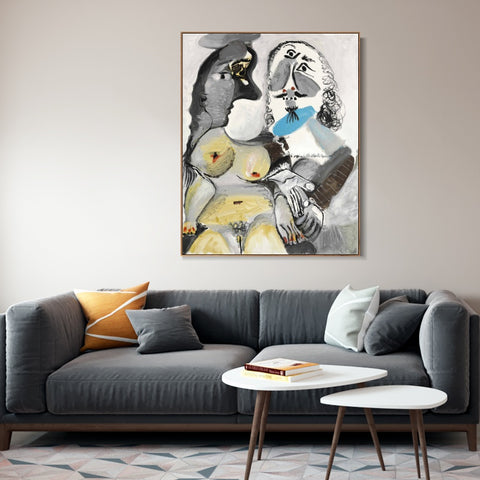 INVIN ART Framed Canvas Giclee Print Art Series#408 by Pablo Picasso Wall Art Living Room Home Office Decorations