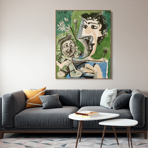 INVIN ART Framed Canvas Giclee Print Art Menton by Pablo Picasso Wall Art Living Room Home Office Decorations