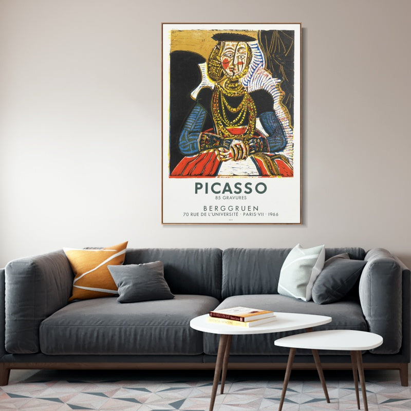 INVIN ART Framed Canvas Giclee Print Art Bust of a woman after Cranach the Younger by Pablo Picasso Wall Art