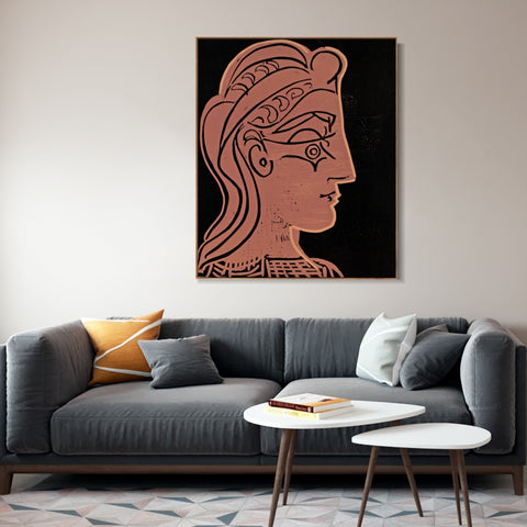 INVIN ART Framed Canvas Giclee Print Art Woman's profile t-shirt by Pablo Picasso Wall Art Living Room Home Office Decorations