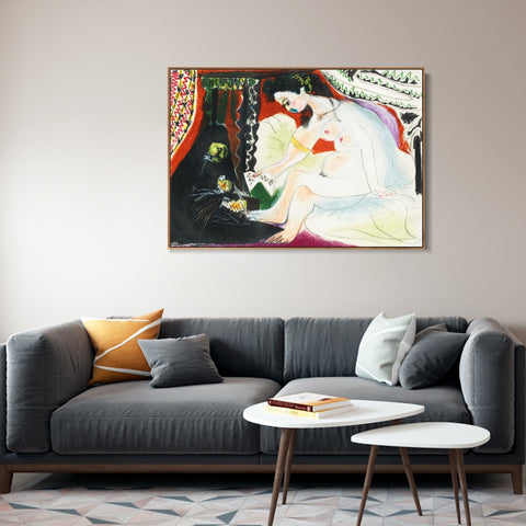 INVIN ART Framed Canvas Giclee Print Art Series#447 by Pablo Picasso Wall Art Living Room Home Office Decorations