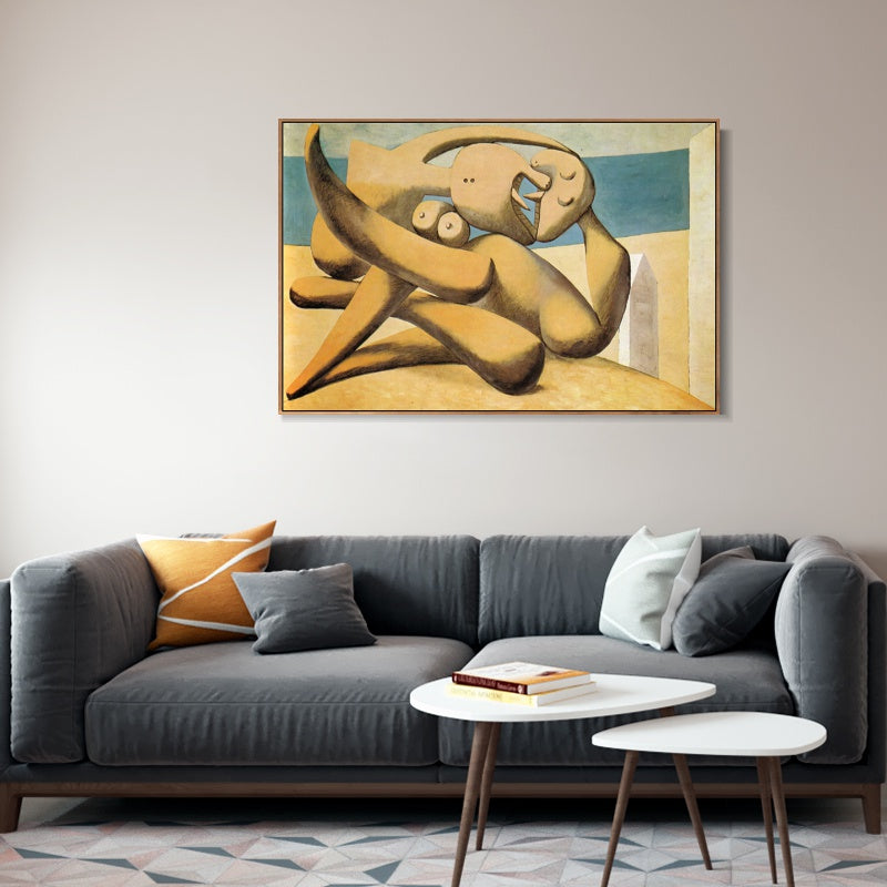 INVIN ART Framed Canvas Giclee Print Art 1931 Figures by the sea by Pablo Picasso Wall Art