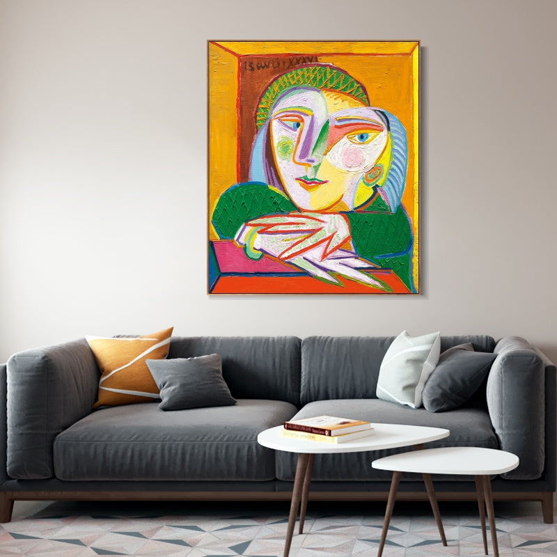 INVIN ART Framed Canvas Giclee Print Art Woman's head by Pablo Picasso Wall Art