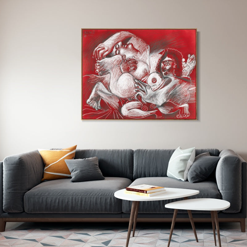 INVIN ART Framed Canvas Giclee Print Art Series#467 by Pablo Picasso Wall Art
