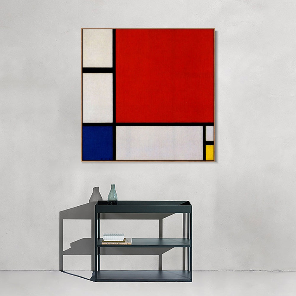 INVIN ART Framed Canvas Composition II in Red, Blue, Yellow, 1930 by Piet Cornelies Mondrian Wall Art Living Room Home Office Decorations