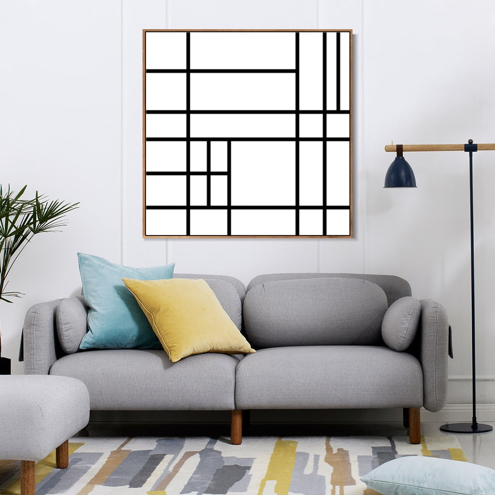 INVIN ART Framed Canvas Series#070 by Piet Cornelies Mondrian Wall Art Living Room Home Office Decorations