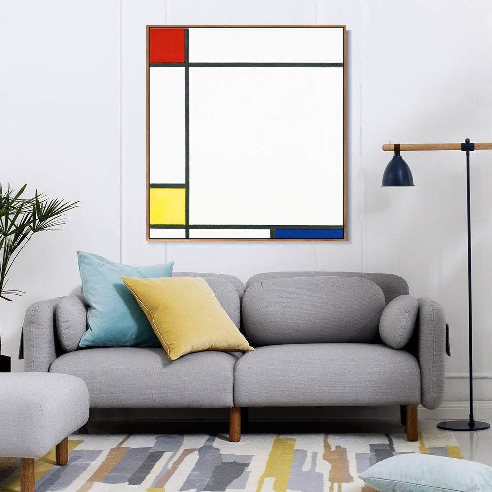 INVIN ART Framed Canvas Series#072 by Piet Cornelies Mondrian Wall Art Living Room Home Office Decorations