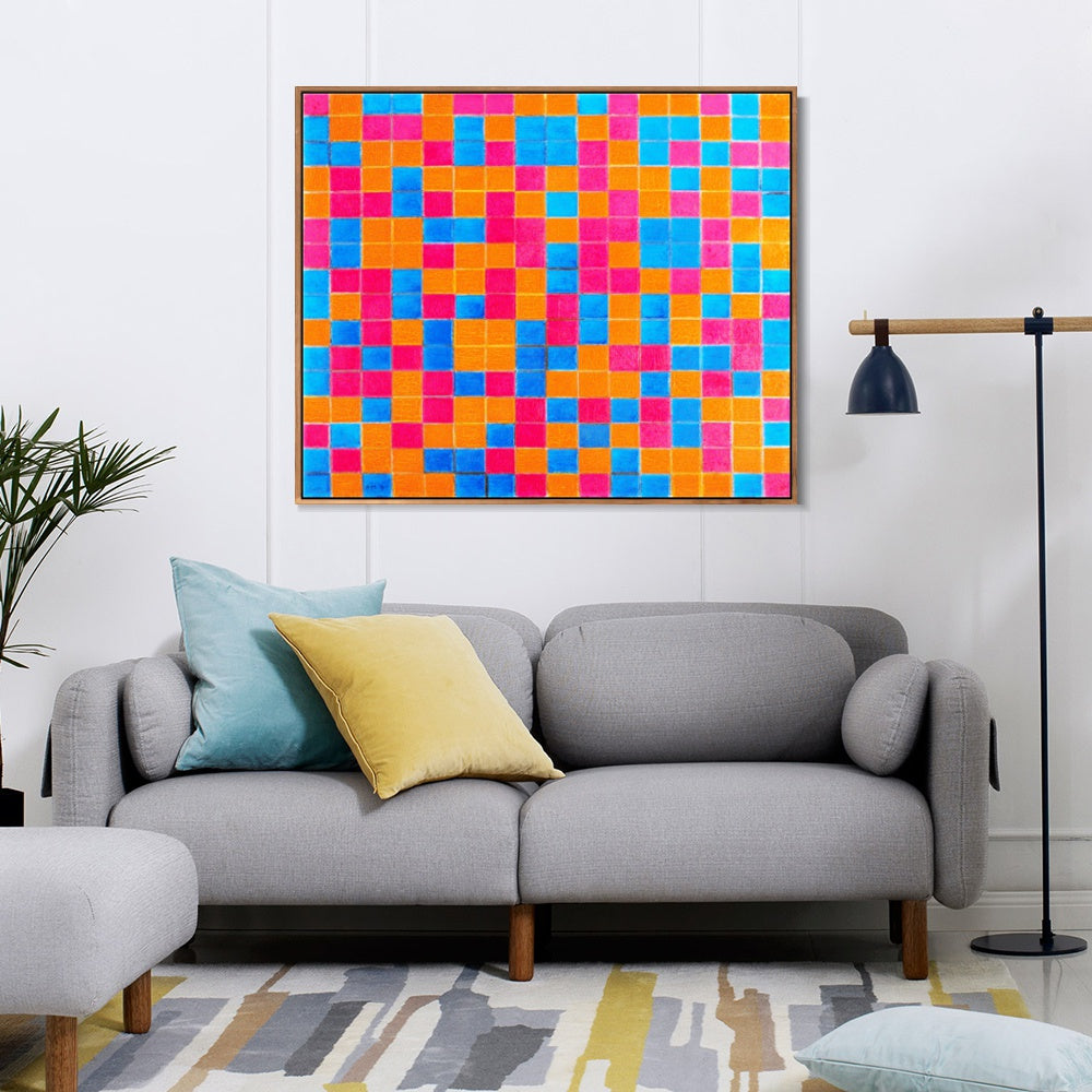 INVIN ART Framed Canvas Series#092 by Piet Cornelies Mondrian Wall Art Living Room Home Office Decorations