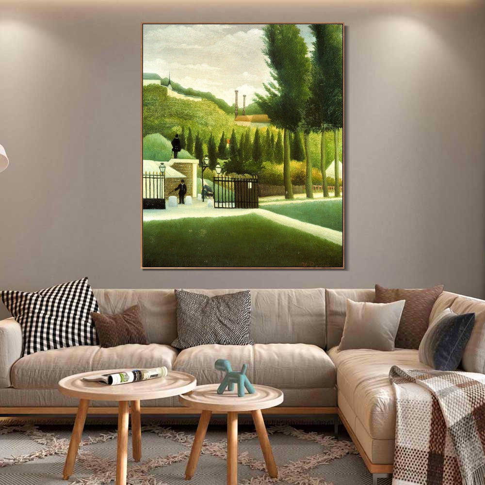 INVIN ART Framed Canvas Giclee Print Art The Customs House by Henri Rousseau Wall Art