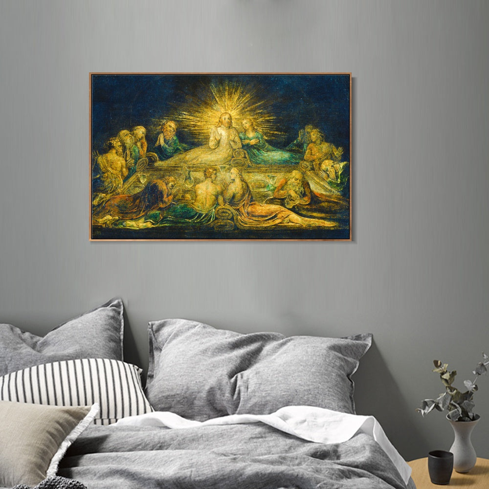 INVIN ART Framed Canvas Giclee Print Art Series#005 by William Blake Wall Art